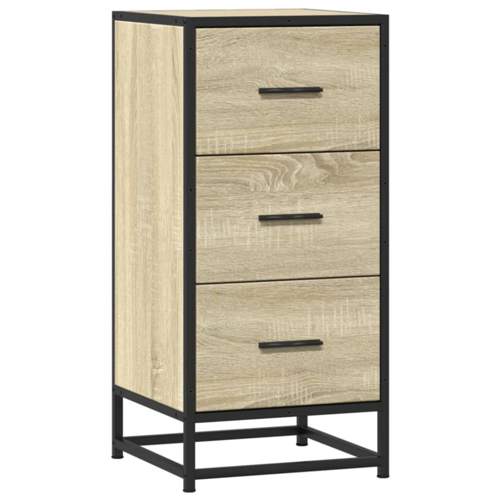 vidaXL Dulap, stejar sonoma, 35,5x35x76 cm, lemn prelucrat și metal