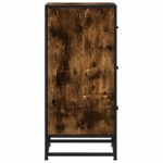 vidaXL Dulap, stejar fumuriu, 35,5x35x76 cm, lemn prelucrat și metal