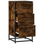 vidaXL Dulap, stejar fumuriu, 35,5x35x76 cm, lemn prelucrat și metal