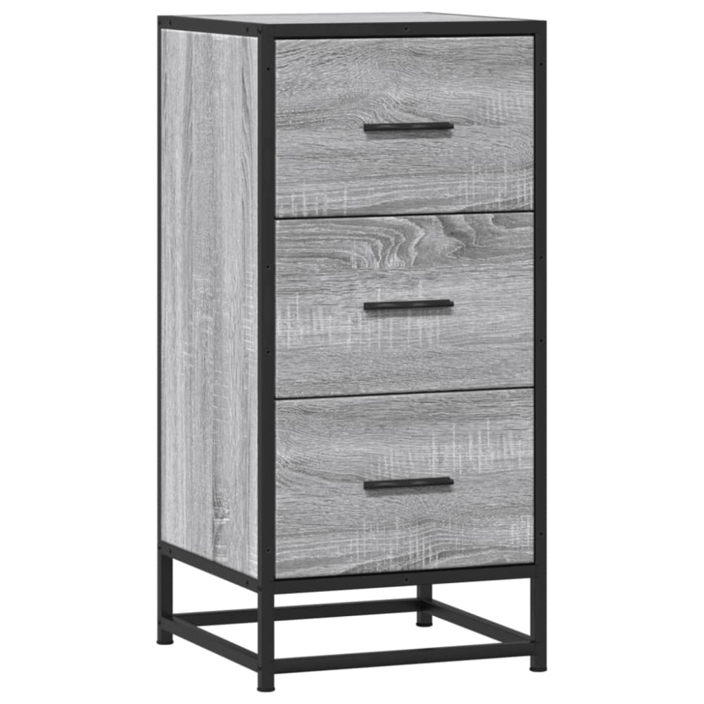 vidaXL Dulap, gri sonoma, 35,5x35x76 cm, lemn prelucrat și metal