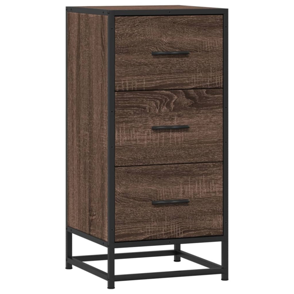 vidaXL Dulap, stejar maro, 35,5x35x76 cm, lemn prelucrat și metal