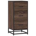 vidaXL Dulap, stejar maro, 35,5x35x76 cm, lemn prelucrat și metal