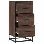 vidaXL Dulap, stejar maro, 35,5x35x76 cm, lemn prelucrat și metal