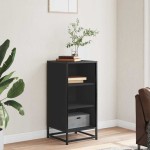 vidaXL Dulap, negru, 35,5x35x76 cm, lemn prelucrat și metal
