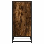 vidaXL Dulap, stejar fumuriu, 35,5x35x76 cm, lemn prelucrat și metal