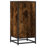 vidaXL Dulap, stejar fumuriu, 35,5x35x76 cm, lemn prelucrat și metal