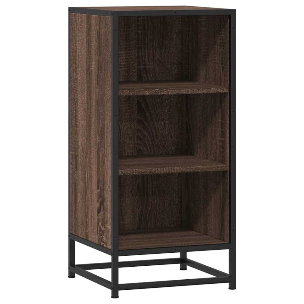vidaXL Dulap, stejar maro, 35,5x35x76 cm, lemn prelucrat și metal