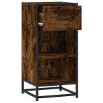 vidaXL Dulap, stejar fumuriu, 35,5x35x76 cm, lemn prelucrat și metal vidaXL Dulap, stejar fumuriu, 35,5x35x76 cm, lemn prelucrat și metal