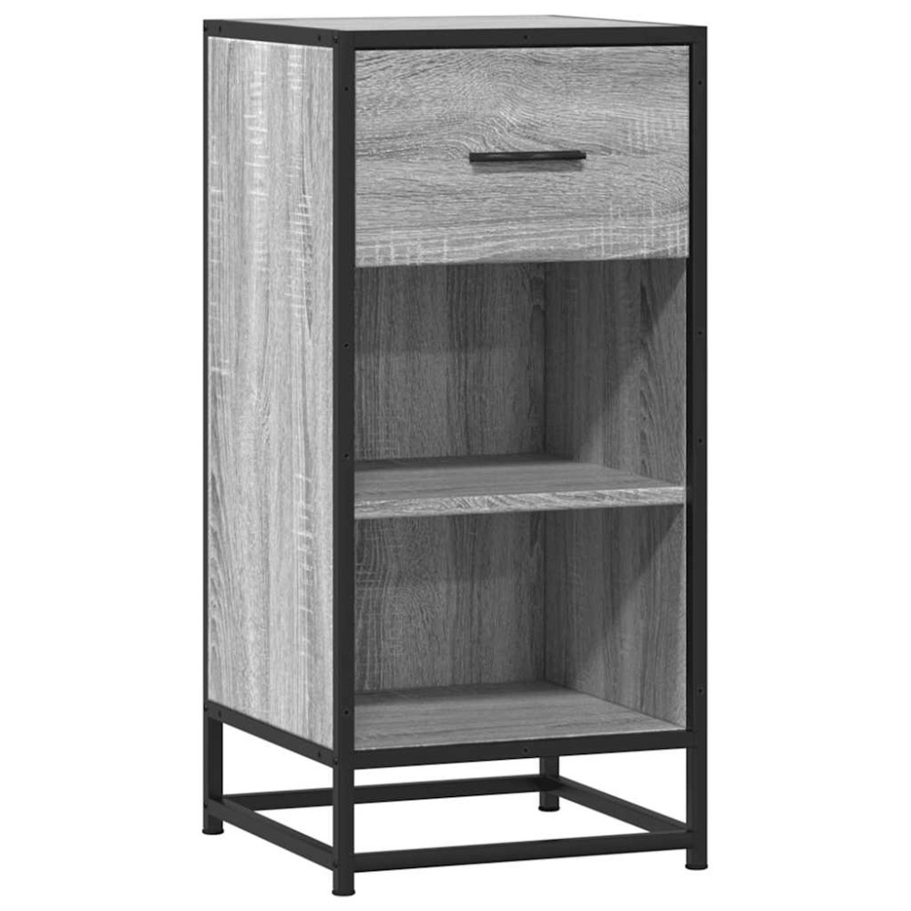 vidaXL Dulap, gri sonoma, 35,5x35x76 cm, lemn prelucrat și metal