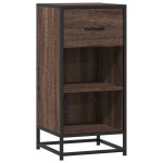 vidaXL Dulap, stejar maro, 35,5x35x76 cm, lemn prelucrat și metal