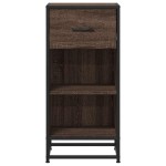 vidaXL Dulap, stejar maro, 35,5x35x76 cm, lemn prelucrat și metal