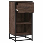 vidaXL Dulap, stejar maro, 35,5x35x76 cm, lemn prelucrat și metal