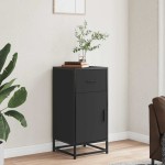 vidaXL Dulap, negru, 35,5x35x76 cm, lemn prelucrat și metal