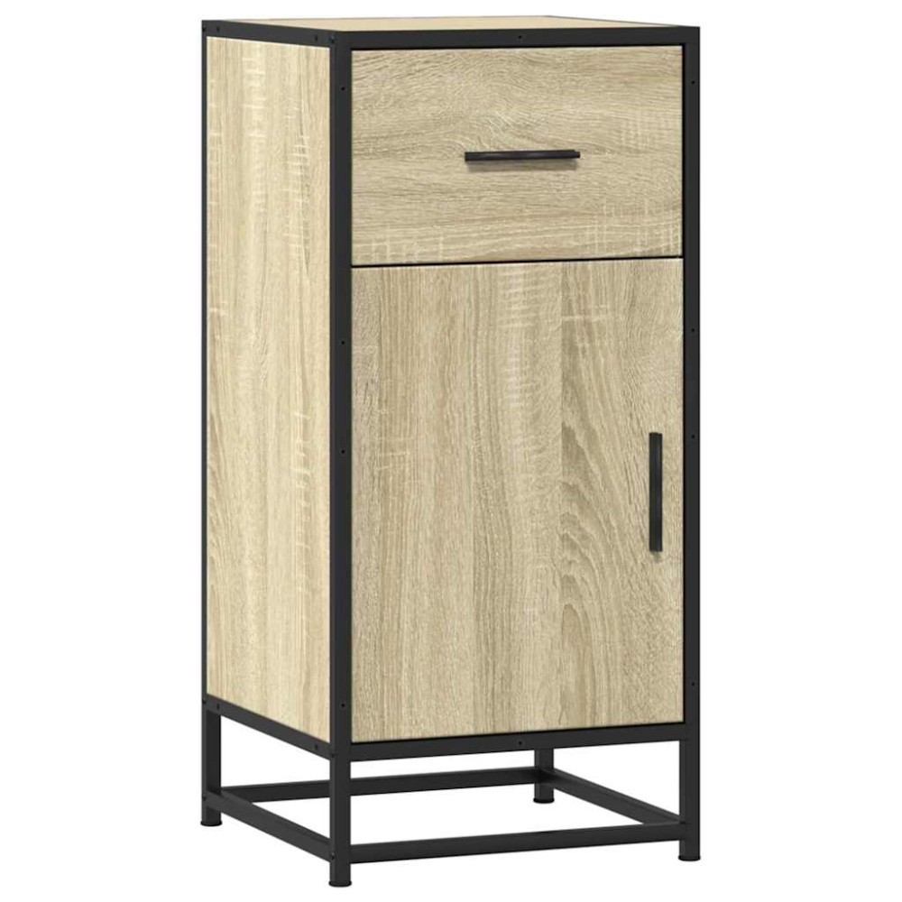 vidaXL Dulap, stejar sonoma, 35,5x35x76 cm, lemn prelucrat și metal
