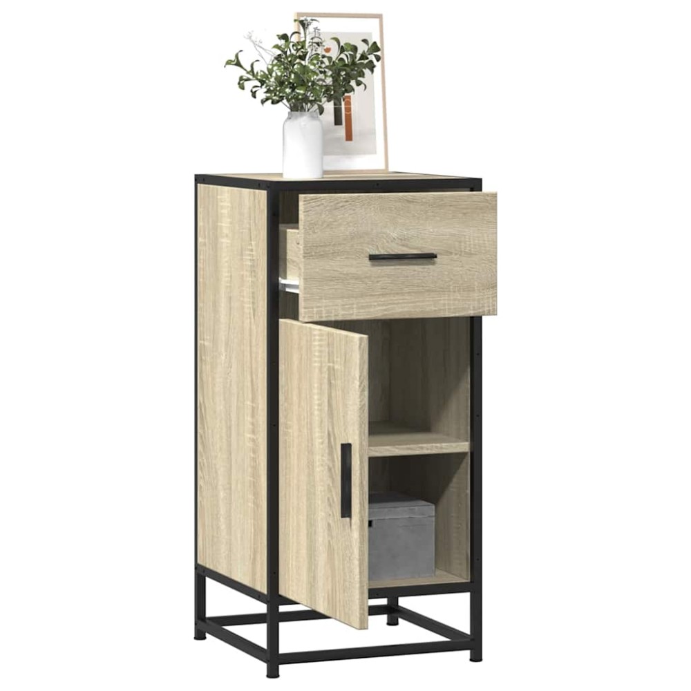 vidaXL Dulap, stejar sonoma, 35,5x35x76 cm, lemn prelucrat și metal