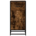 vidaXL Dulap, stejar fumuriu, 35,5x35x76 cm, lemn prelucrat și metal