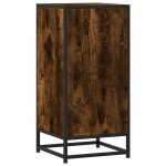 vidaXL Dulap, stejar fumuriu, 35,5x35x76 cm, lemn prelucrat și metal