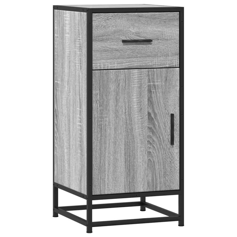 vidaXL Dulap, gri sonoma, 35,5x35x76 cm, lemn prelucrat și metal