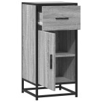 vidaXL Dulap, gri sonoma, 35,5x35x76 cm, lemn prelucrat și metal