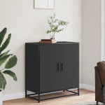 vidaXL Dulap, negru, 68x35x76 cm, lemn prelucrat și metal