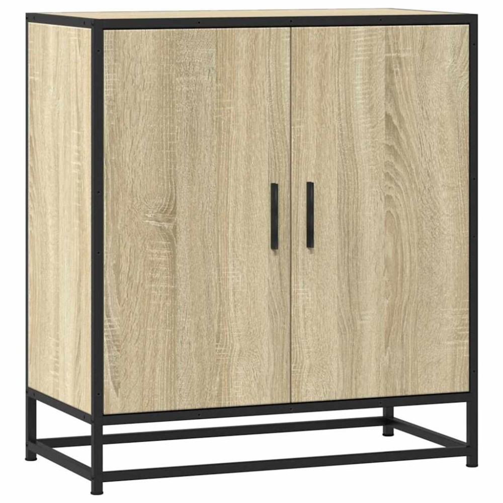 vidaXL Dulap, stejar sonoma, 68x35x76 cm, lemn prelucrat și metal