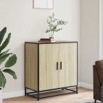 vidaXL Dulap, stejar sonoma, 68x35x76 cm, lemn prelucrat și metal