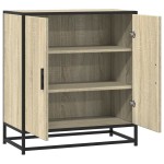 vidaXL Dulap, stejar sonoma, 68x35x76 cm, lemn prelucrat și metal