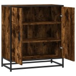 vidaXL Dulap, stejar fumuriu, 68x35x76 cm, lemn prelucrat și metal