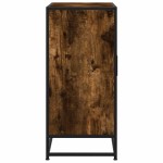 vidaXL Dulap, stejar fumuriu, 68x35x76 cm, lemn prelucrat și metal