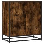 vidaXL Dulap, stejar fumuriu, 68x35x76 cm, lemn prelucrat și metal