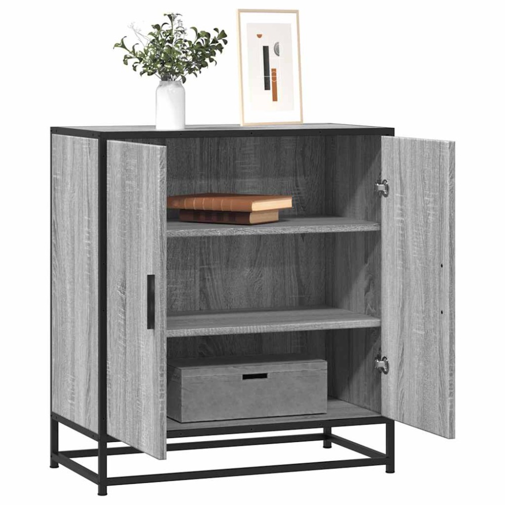 vidaXL Dulap, gri sonoma, 68x35x76 cm, lemn prelucrat și metal