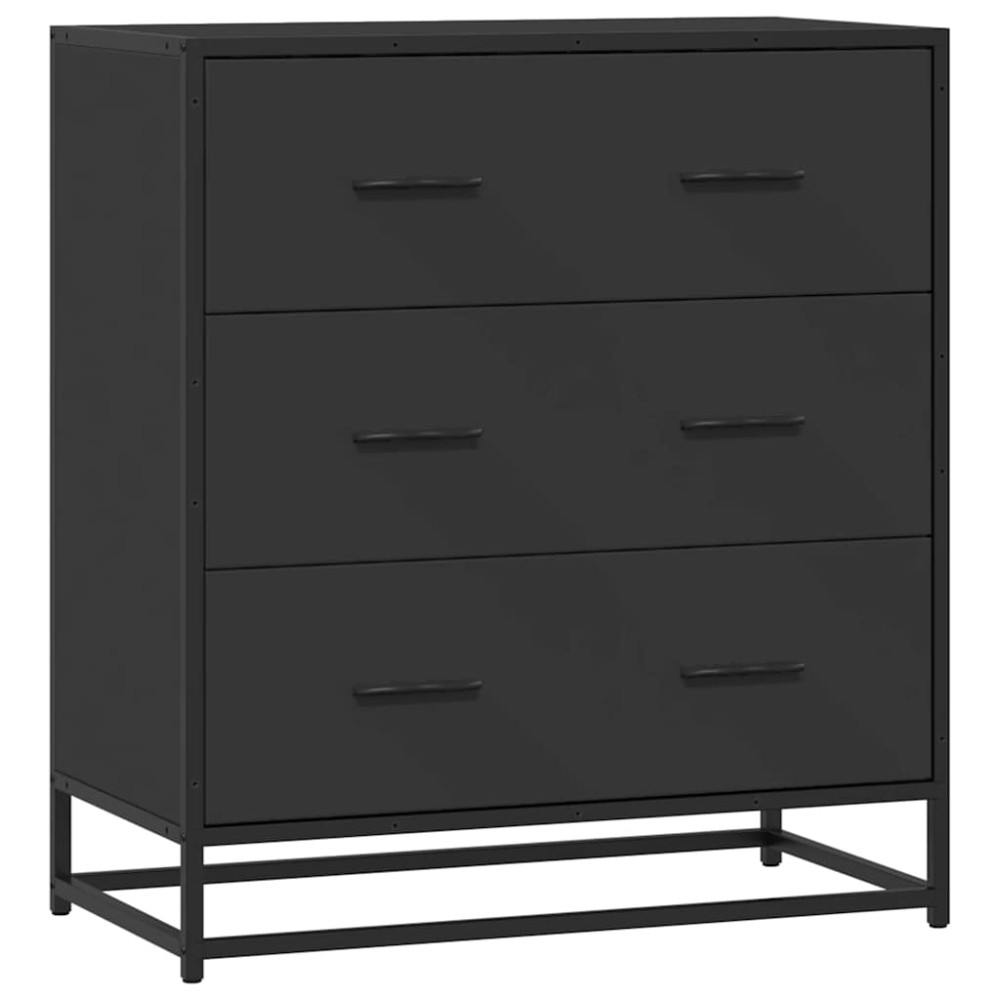 vidaXL Dulap, negru, 68x35x76 cm, lemn prelucrat și metal