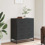 vidaXL Dulap, negru, 68x35x76 cm, lemn prelucrat și metal