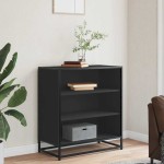 vidaXL Dulap, negru, 68x35x76 cm, lemn prelucrat și metal