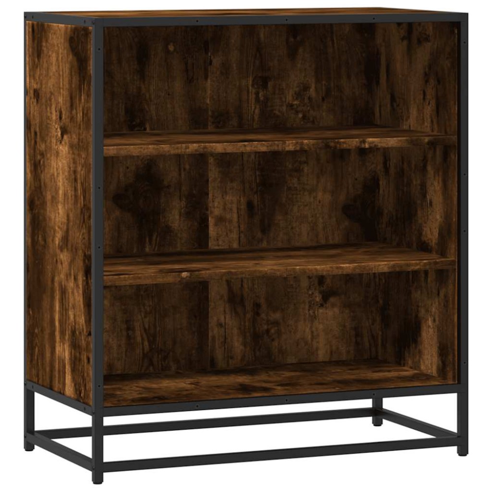 vidaXL Dulap, stejar fumuriu, 68x35x76 cm, lemn prelucrat și metal