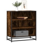 vidaXL Dulap, stejar fumuriu, 68x35x76 cm, lemn prelucrat și metal