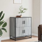 vidaXL Bufetă gri Sonoma 68x35x76 cm din lemn prelucrat