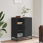 vidaXL Servantă, negru, 62x35x76 cm, lemn prelucrat