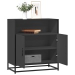 vidaXL Bufetă neagră 68x35x76 cm lemn prelucrat vidaXL Bufetă neagră 68x35x76 cm lemn prelucrat