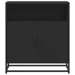 vidaXL Bufetă neagră 68x35x76 cm lemn prelucrat vidaXL Bufetă neagră 68x35x76 cm lemn prelucrat