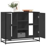 vidaXL Servantă, negru, 92x35x76 cm, lemn prelucrat vidaXL Servantă, negru, 92x35x76 cm, lemn prelucrat