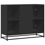 vidaXL Servantă, negru, 92x35x76 cm, lemn prelucrat vidaXL Servantă, negru, 92x35x76 cm, lemn prelucrat