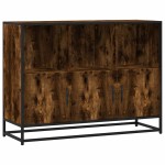 vidaXL Dulap, stejar fumuriu, 100x35x76 cm, lemn compozit