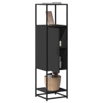vidaXL Dulapuru negru 35,5x35x139 cm lemn și metal prelucrat vidaXL Dulapuru negru 35,5x35x139 cm lemn și metal prelucrat