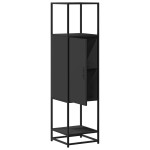 vidaXL Dulapuru negru 35,5x35x139 cm lemn și metal prelucrat vidaXL Dulapuru negru 35,5x35x139 cm lemn și metal prelucrat
