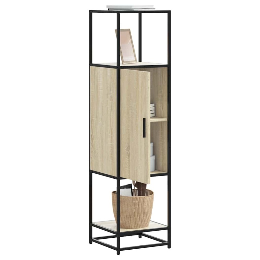 vidaXL Dulapuru Stejar Sonoma 35,5x35x139 cm lemn și metal prelucrat