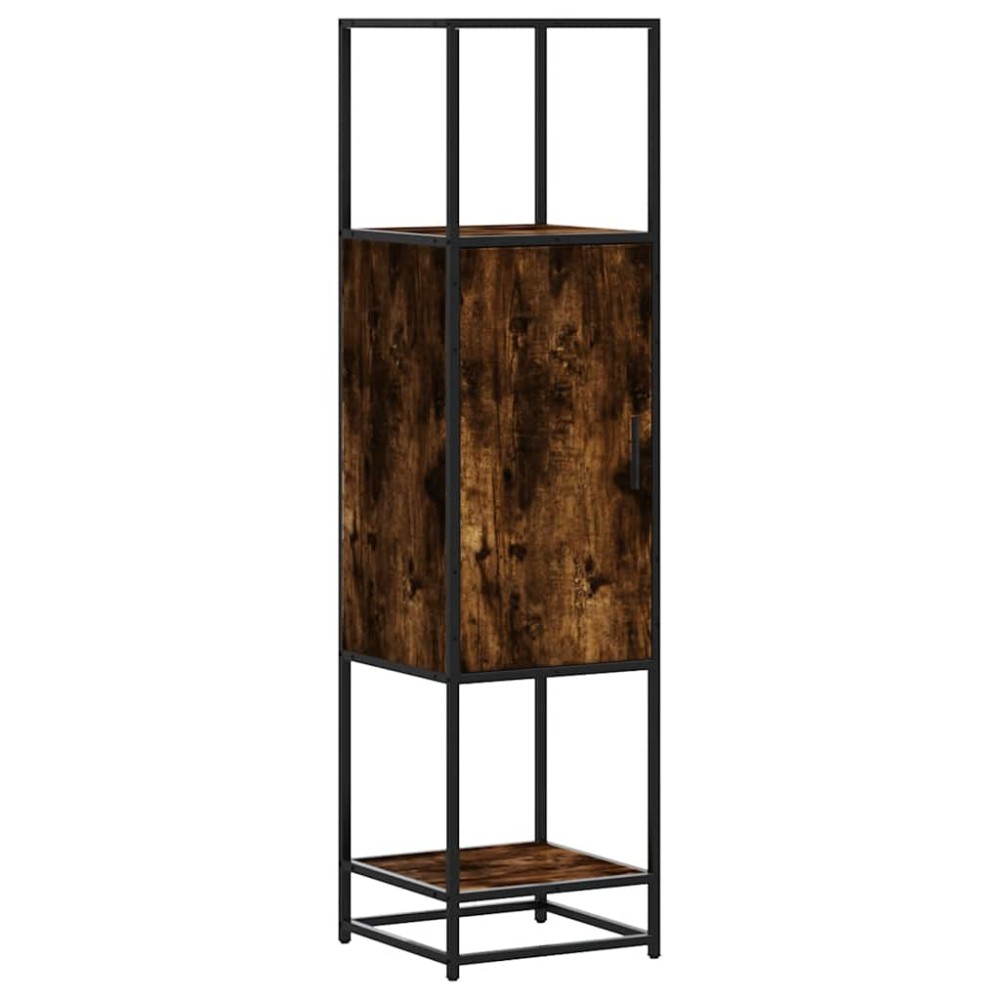 vidaXL Dulapuru stejar afumat 35,5x35x139 cm lemn și metal prelucrat
