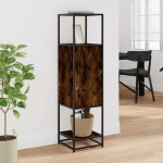 vidaXL Dulapuru stejar afumat 35,5x35x139 cm lemn și metal prelucrat vidaXL Dulapuru stejar afumat 35,5x35x139 cm lemn și metal prelucrat