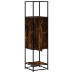 vidaXL Dulapuru stejar afumat 35,5x35x139 cm lemn și metal prelucrat vidaXL Dulapuru stejar afumat 35,5x35x139 cm lemn și metal prelucrat