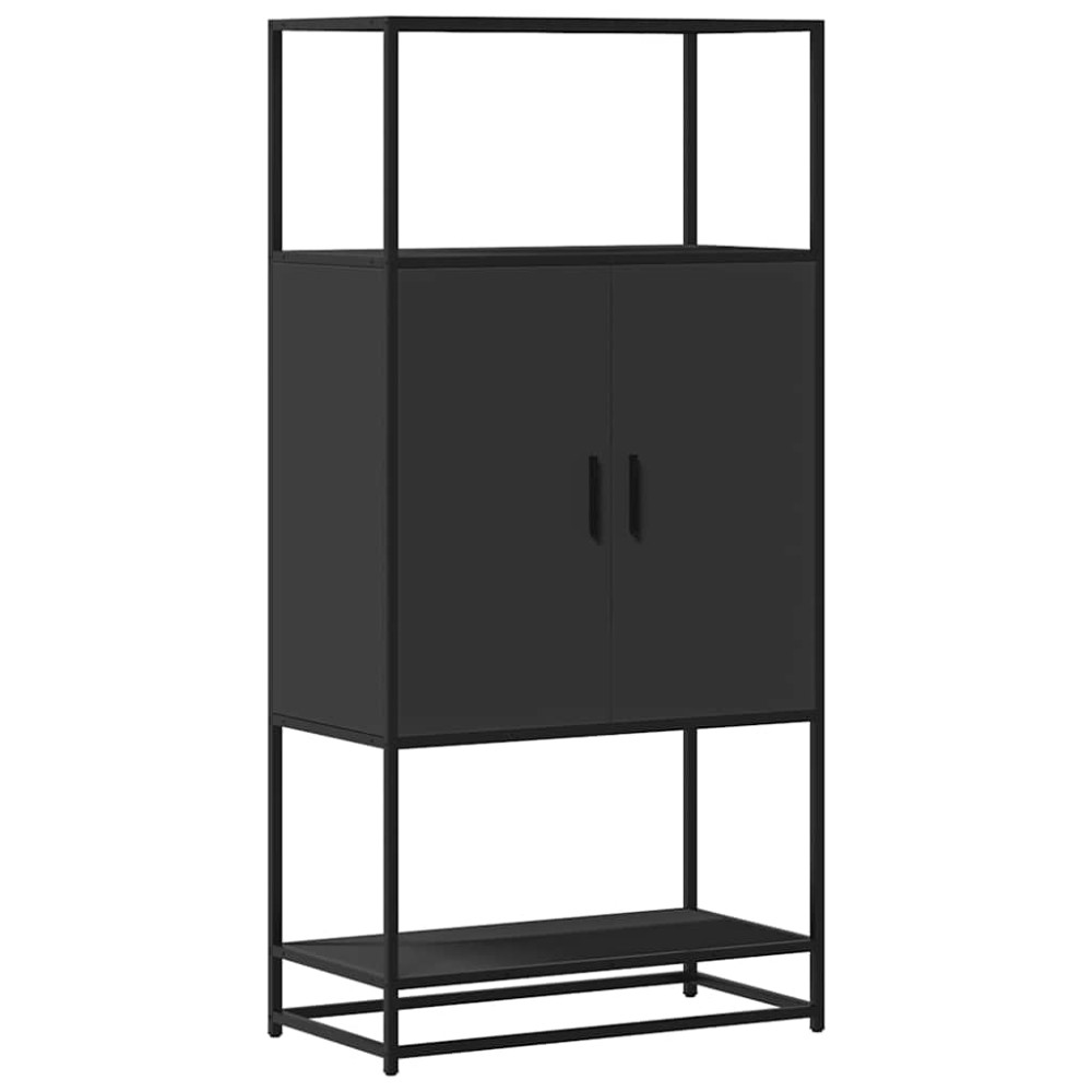 vidaXL Dulapuru negru 68x35x139 cm lemn și metal prelucrat